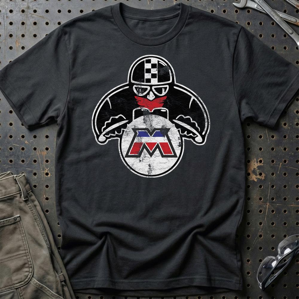 Motobecane Biker Vintage Style T-Shirt-Beklædning-Motobecane-Sort-S-Garage Culture Shop- garage - man cave - merchandise