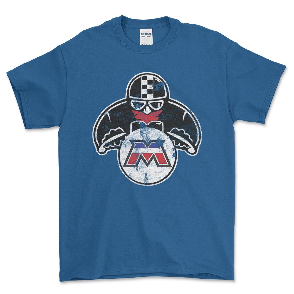 Motobecane Biker Vintage Style Unisex T-Shirt , Bomuld-Beklædning-Motobecane-Blå Royal-S-Forside-Garage Culture Shop- garage - man cave - merchandise