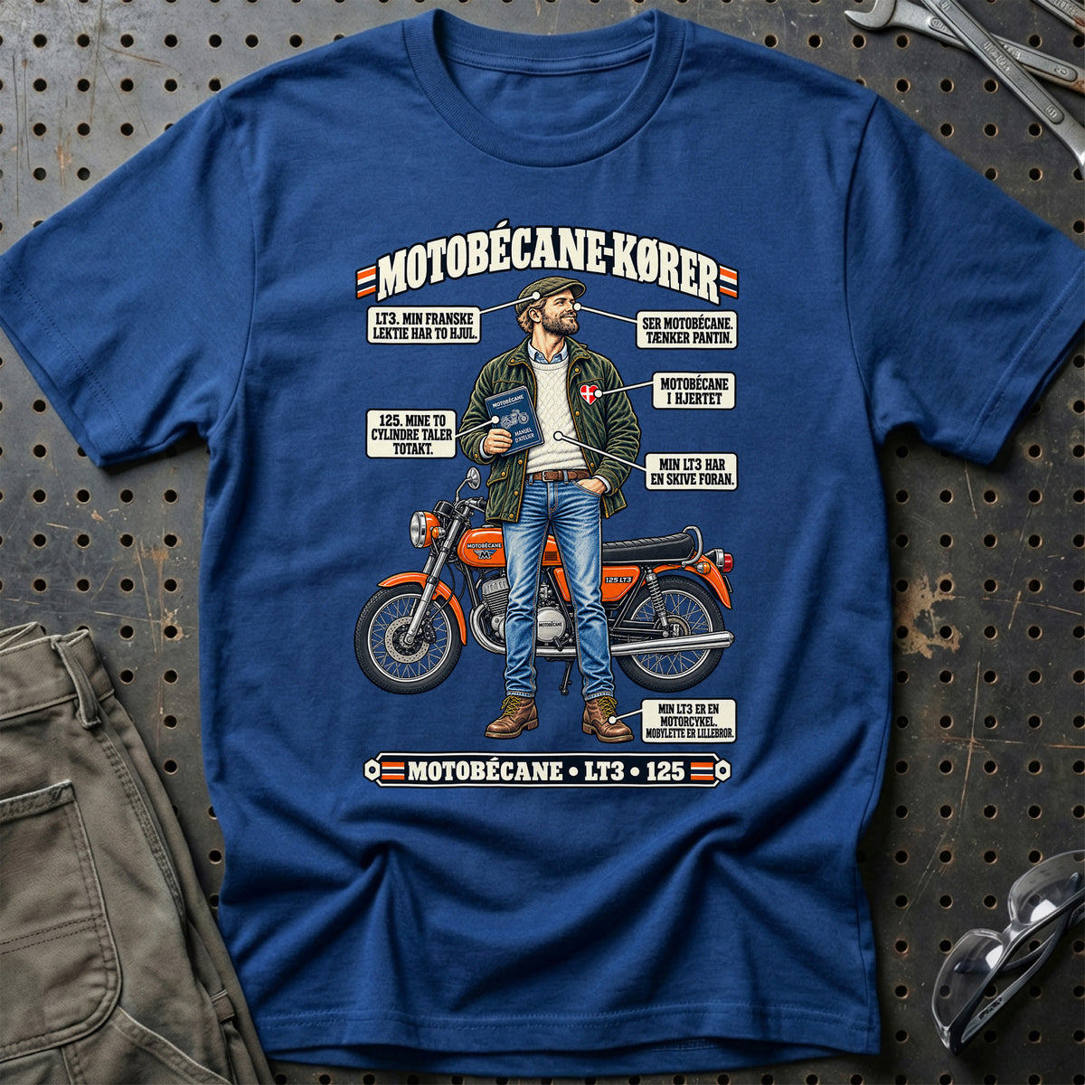 
Motobécane-Kører T-Shirt – Blå Royal