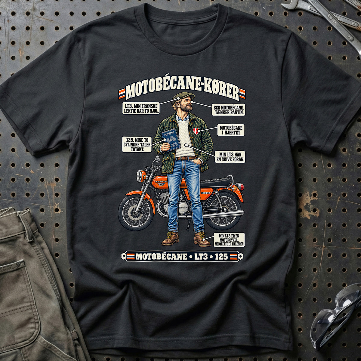 
Motobécane-Kører T-Shirt – Sort