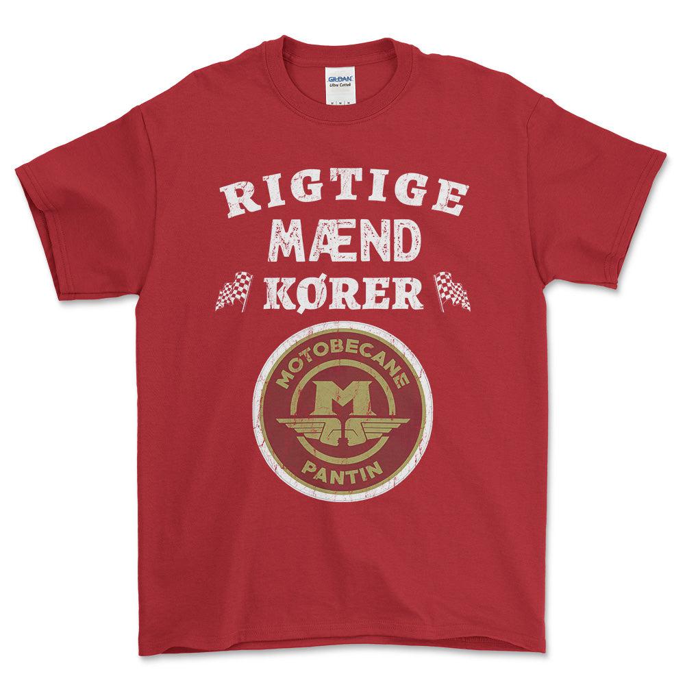 Motobecane Rigtige Mænd Kører - Unisex T-Shirt , Bomuld-Beklædning-Motobecane-Rød-S-Forside-Garage Culture Shop- garage - man cave - merchandise