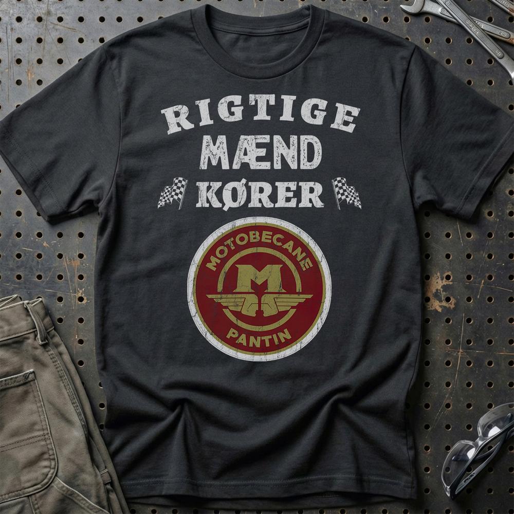 Motobecane Rigtige Mænd Kører - Unisex T-Shirt , Bomuld-Beklædning-Motobecane-Sort-S-Garage Culture Shop- garage - man cave - merchandise
