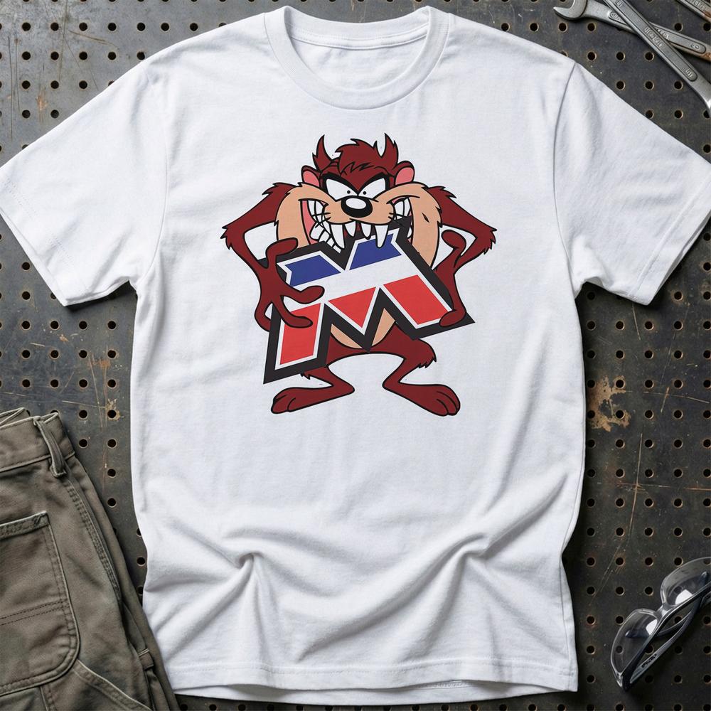 Motobecane TAZ Unisex T-Shirt , Bomuld-Beklædning-Motobecane-Hvid-S-Garage Culture Shop- garage - man cave - merchandise