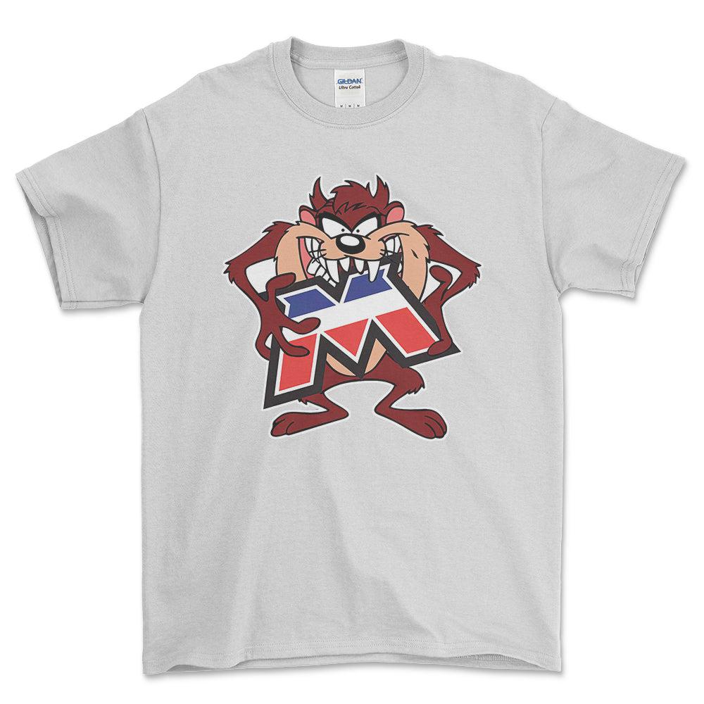 Motobecane TAZ Unisex T-Shirt , Bomuld-Beklædning-Motobecane-Hvid-S-Forside-Garage Culture Shop- garage - man cave - merchandise