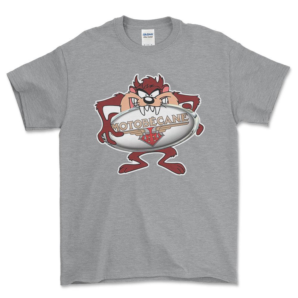 Motobecane TAZ Unisex T-Shirt , Bomuld-Beklædning-Motobecane-Grå Sport-S-Forside-Garage Culture Shop- garage - man cave - merchandise