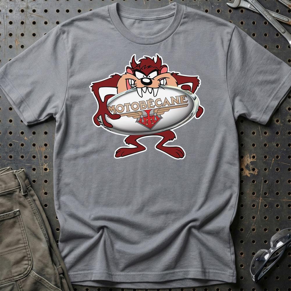 Motobecane TAZ Unisex T-Shirt , Bomuld-Beklædning-Motobecane-Grå Sport-S-Garage Culture Shop- garage - man cave - merchandise