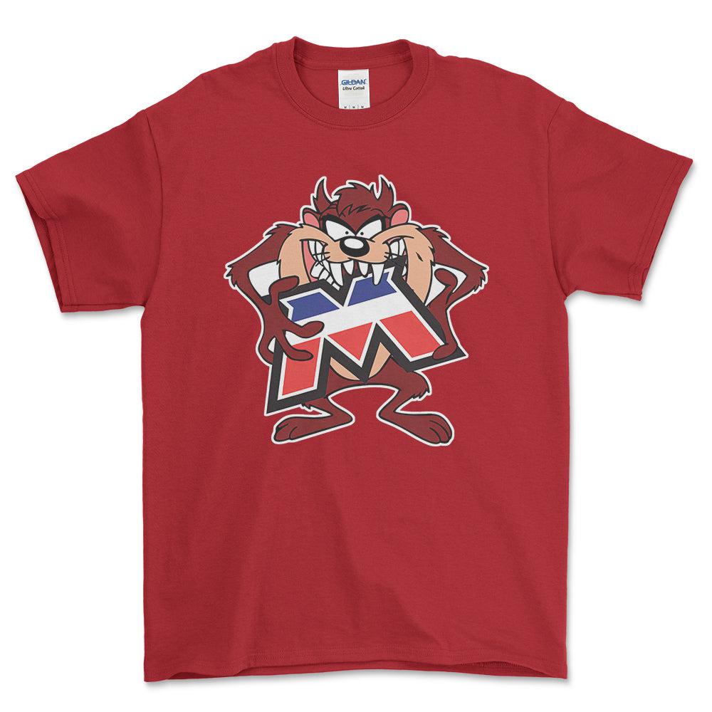 Motobecane TAZ Unisex T-Shirt , Bomuld-Beklædning-Motobecane-Rød-S-Forside-Garage Culture Shop- garage - man cave - merchandise