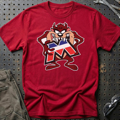 Motobecane TAZ Unisex T-Shirt , Bomuld-Beklædning-Motobecane-Rød-S-Garage Culture Shop- garage - man cave - merchandise
