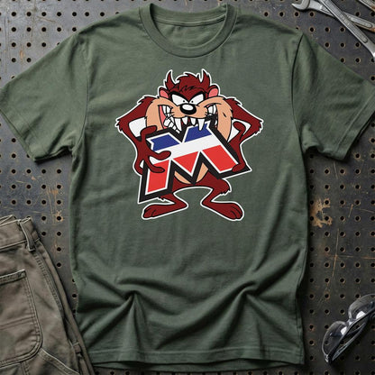 Motobecane TAZ Unisex T-Shirt , Bomuld-Beklædning-Motobecane-Grøn Militær-S-Garage Culture Shop- garage - man cave - merchandise