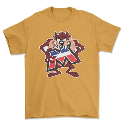 Motobecane TAZ Unisex T-Shirt , Bomuld-Beklædning-Motobecane-Guld-S-Forside-Garage Culture Shop- garage - man cave - merchandise