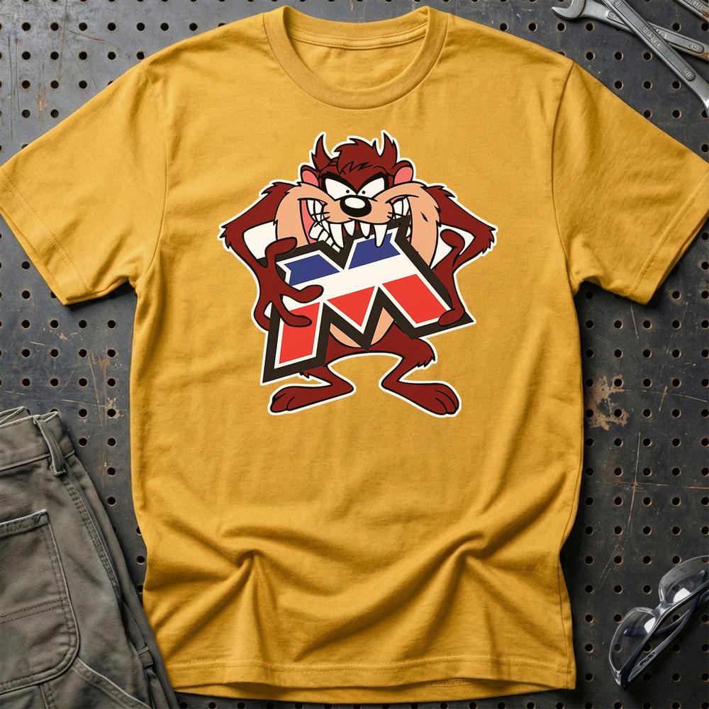 Motobecane TAZ Unisex T-Shirt , Bomuld-Beklædning-Motobecane-Guld-S-Garage Culture Shop- garage - man cave - merchandise