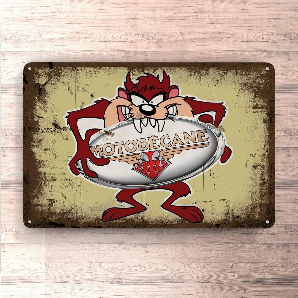 Motobecane Taz Vintage Skilte, Musemåtte, Dørmåtte-Skilte-Motobecane-Garage Culture Shop- garage - man cave - merchandise