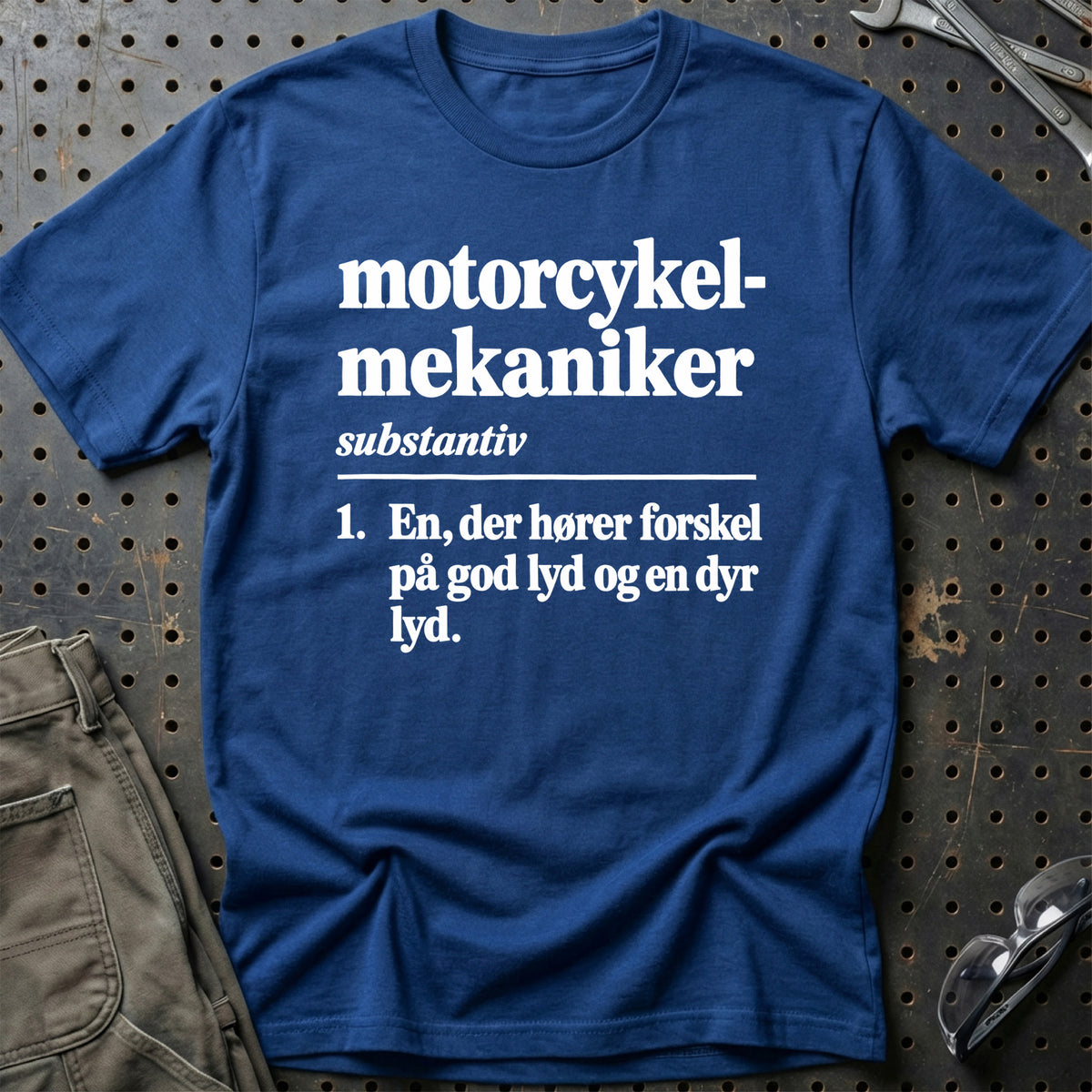 
Motorcykelmekaniker – Definition T-Shirt – Blå Royal