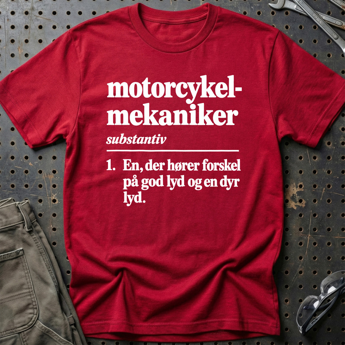 
Motorcykelmekaniker – Definition T-Shirt – Rød