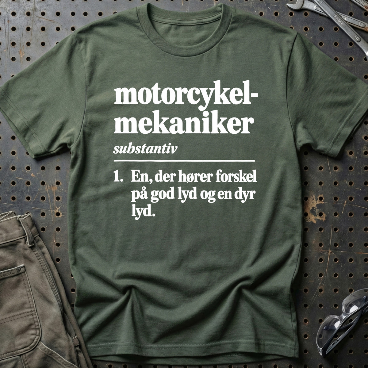 
Motorcykelmekaniker – Definition T-Shirt – Grøn Militær