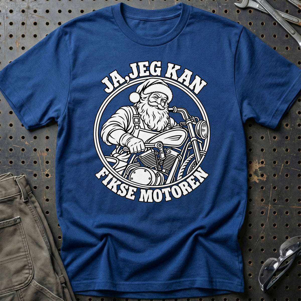 
Motorcykelmekaniker – Santa Kan Det – Jul T-Shirt – Blå Royal