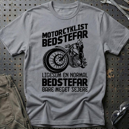 Motorcyklist Bedstefar Ligesom En Normal Bedstefar Bare Meget Sejere Unisex T-Shirt , Bomuld-Beklædning-Motorcyklist-Grå Sport-S-Garage Culture Shop- garage - man cave - merchandise