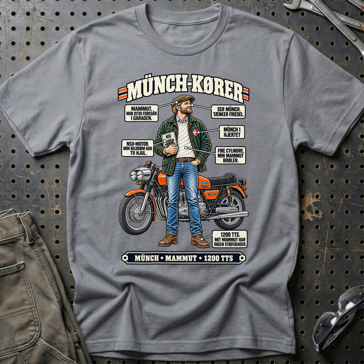 
Münch-Kører T-Shirt – Grå Sport