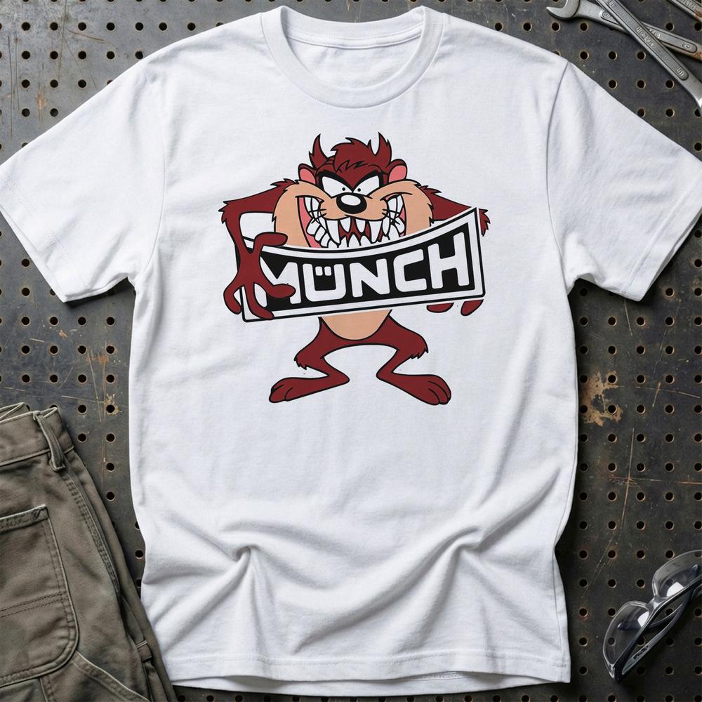 Munch TAZ Unisex T-Shirt , Bomuld-Beklædning-Munch-Hvid-S-Garage Culture Shop- garage - man cave - merchandise