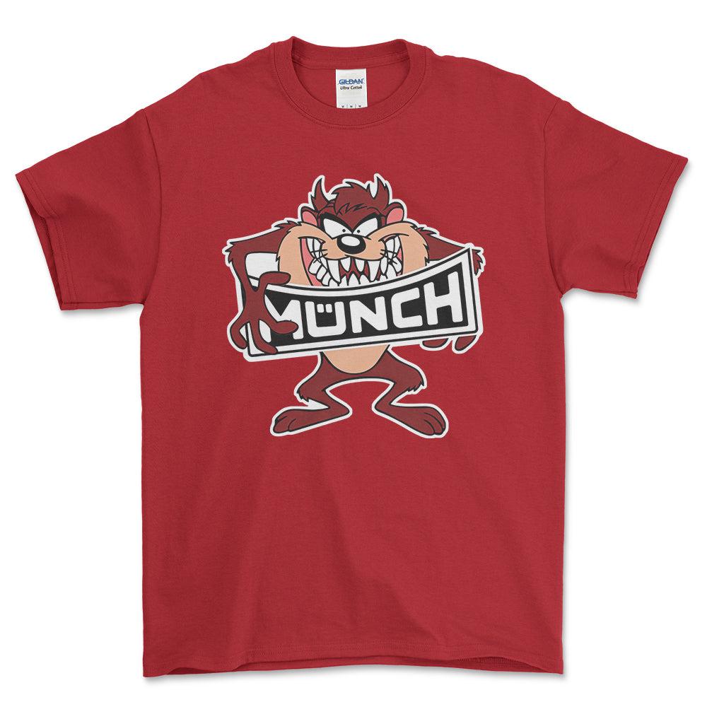 Munch TAZ Unisex T-Shirt , Bomuld-Beklædning-Munch-Rød-S-Forside-Garage Culture Shop- garage - man cave - merchandise