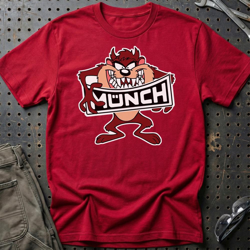 Munch TAZ Unisex T-Shirt , Bomuld-Beklædning-Munch-Rød-S-Garage Culture Shop- garage - man cave - merchandise