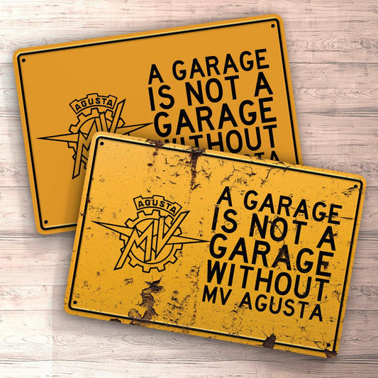 Mv Agusta A Garage Is Not A Garage Without Mv Agusta Skilte, Musemåtte, Dørmåtte , Plakat-Skilte-MV Agusta-Garage Culture Shop- garage - man cave - merchandise