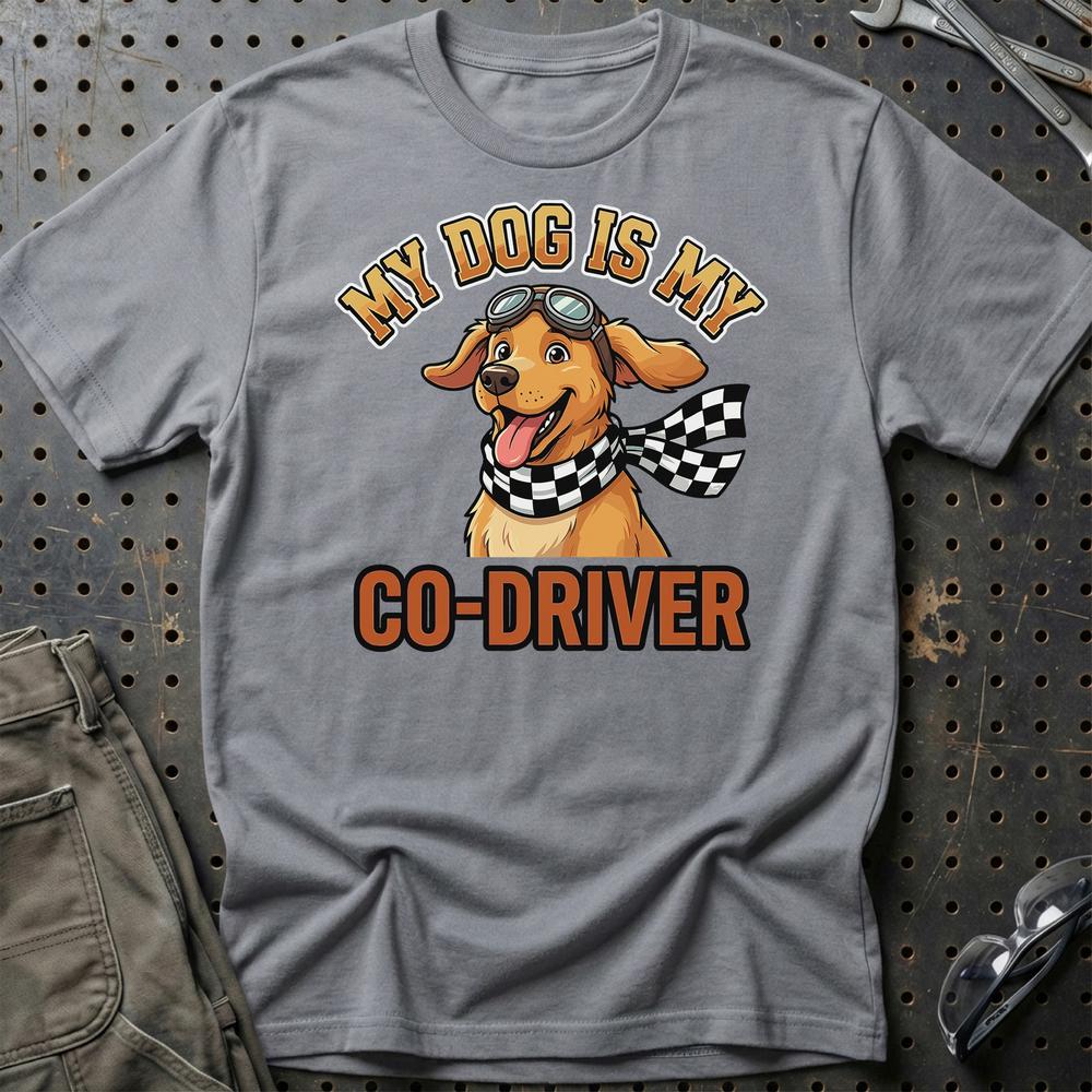 My Dog Is My Co-Driver T-Shirt-Beklædning-Garage Culture-Grå Sport-S-Garage Culture Shop- garage - man cave - merchandise