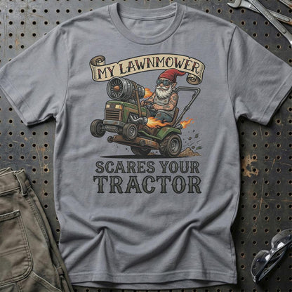 My Lawnmower Scares Your Tractor Tractor Pulling Gnome - Unisex T-Shirt , Bomuld-Beklædning-Garage Culture-Grå Sport-S-Garage Culture Shop- garage - man cave - merchandise
