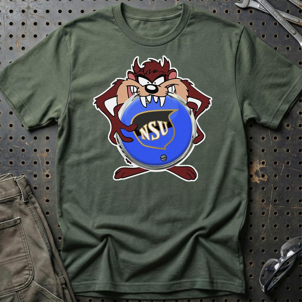 NSU TAZ Unisex T-Shirt , Bomuld-Beklædning-NSU-Grøn Militær-S-Garage Culture Shop- garage - man cave - merchandise