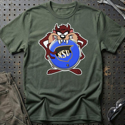 NSU TAZ Unisex T-Shirt , Bomuld-Beklædning-NSU-Grøn Militær-S-Garage Culture Shop- garage - man cave - merchandise