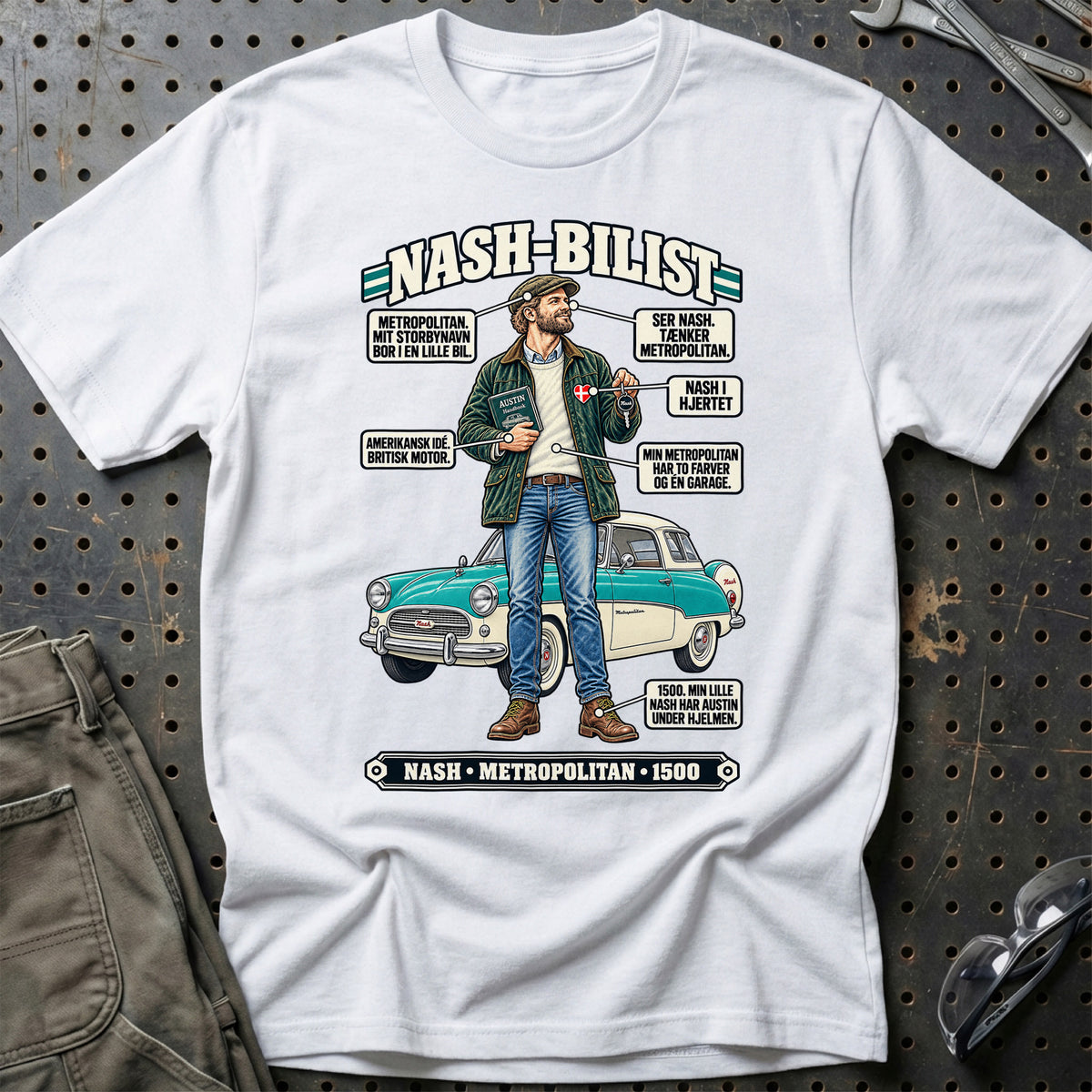 
Nash-Bilist T-Shirt – Hvid