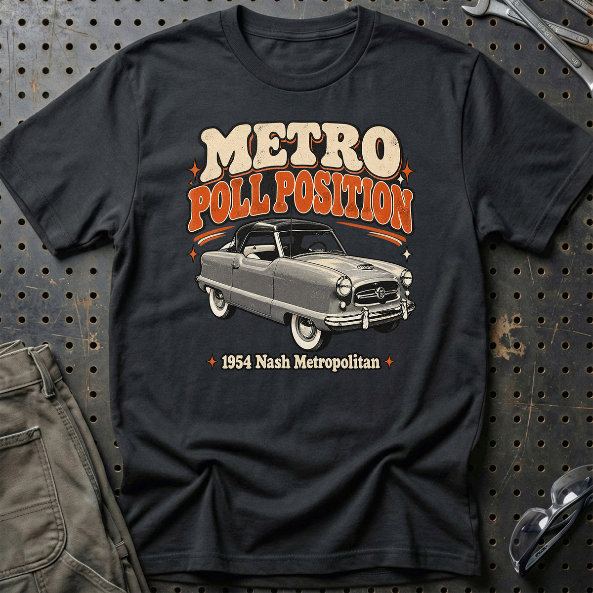 
Nash Metropolitan 1954 – Metro Poll Position T-Shirt – Sort