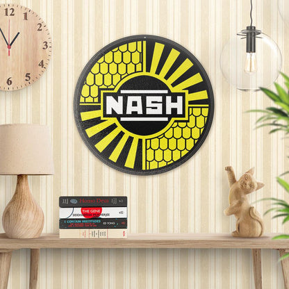 Nash Motors, Runde Skilte , Musemåtte Rundt , Kop Underlag, Underlagssæt-Runde Skilte-Nash-Garage Culture Shop- garage - man cave - merchandise