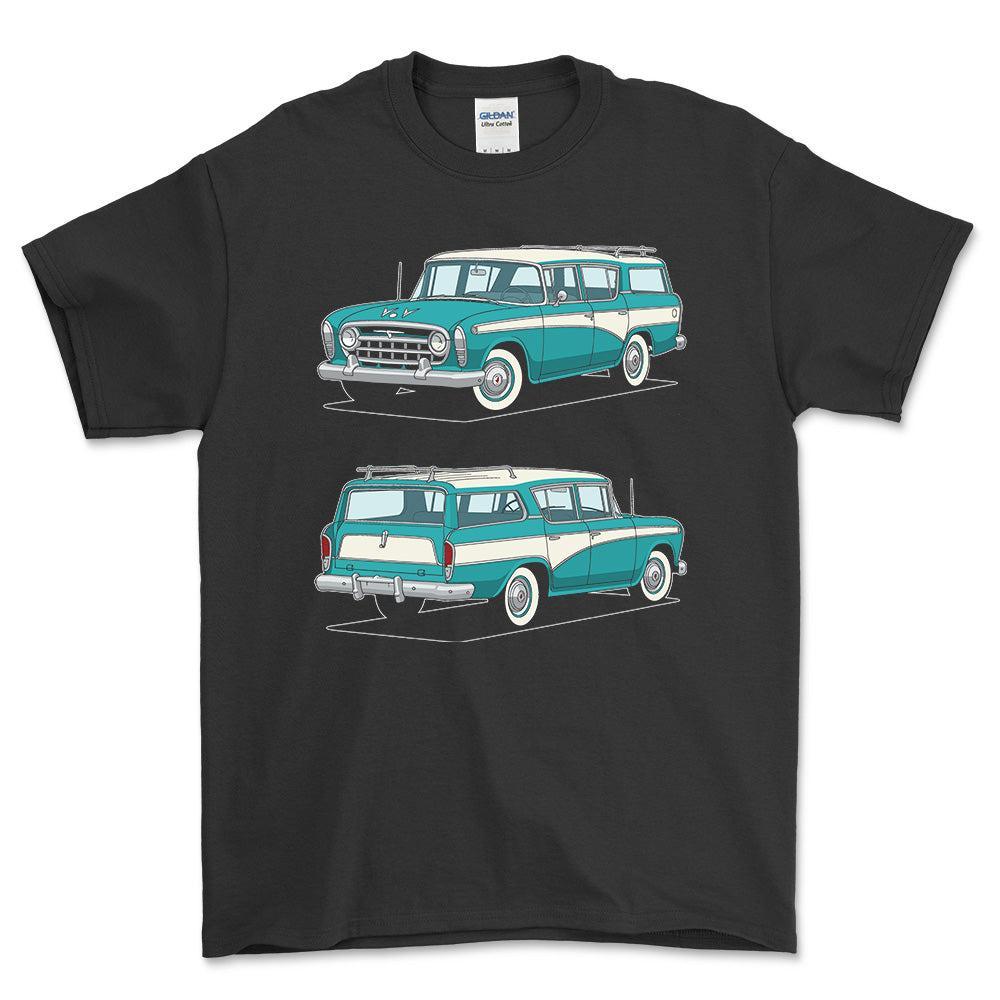 Nash Rambler Cross Country Wagon 1956 T-Shirt-Beklædning-Nash-Sort-S-Garage Culture Shop- garage - man cave - merchandise