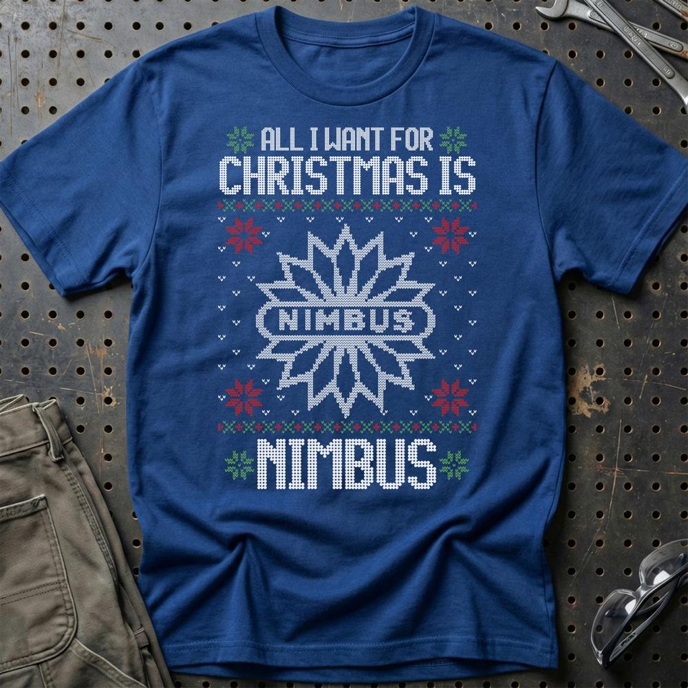 Nimbus - All I Want For Christmas T-Shirt-Beklædning-Nimbus-Blå Royal-S-Garage Culture Shop- garage - man cave - merchandise