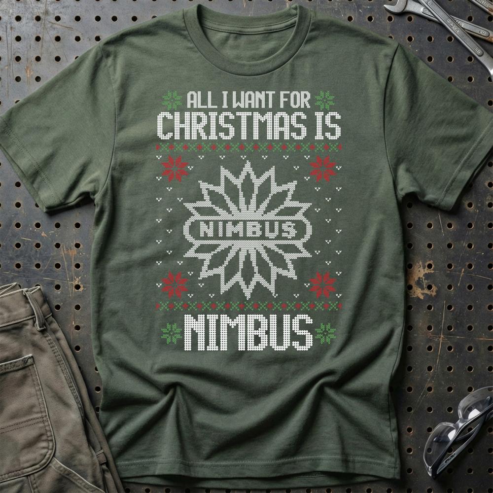 Nimbus - All I Want For Christmas T-Shirt-Beklædning-Nimbus-Grøn Militær-S-Garage Culture Shop- garage - man cave - merchandise