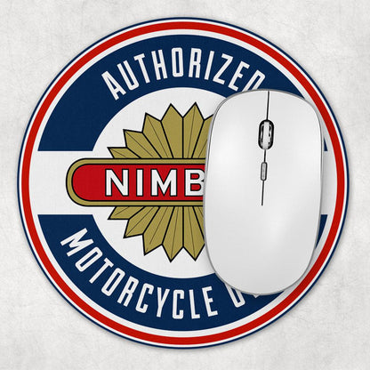 Nimbus Authorized Motorcycle Owner, Runde Skilte , Musemåtte Rundt , Kop Underlag, Underlagssæt-Runde Skilte-Nimbus-Garage Culture Shop- garage - man cave - merchandise