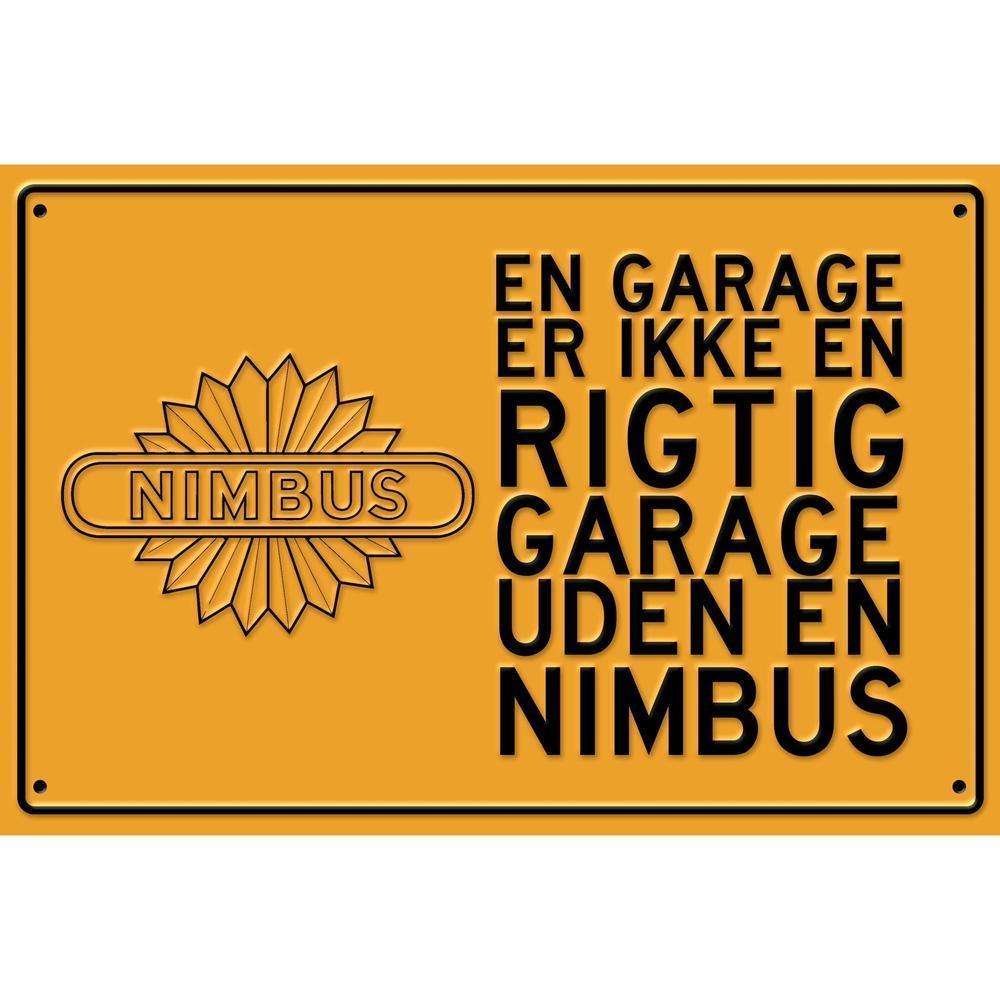 Nimbus En Garage Er Ikke En Rigtig Garage Uden En Nimbus Skilte, Musemåtte, Dørmåtte , Plakat-Skilte-Nimbus-Garage Culture Shop- garage - man cave - merchandise