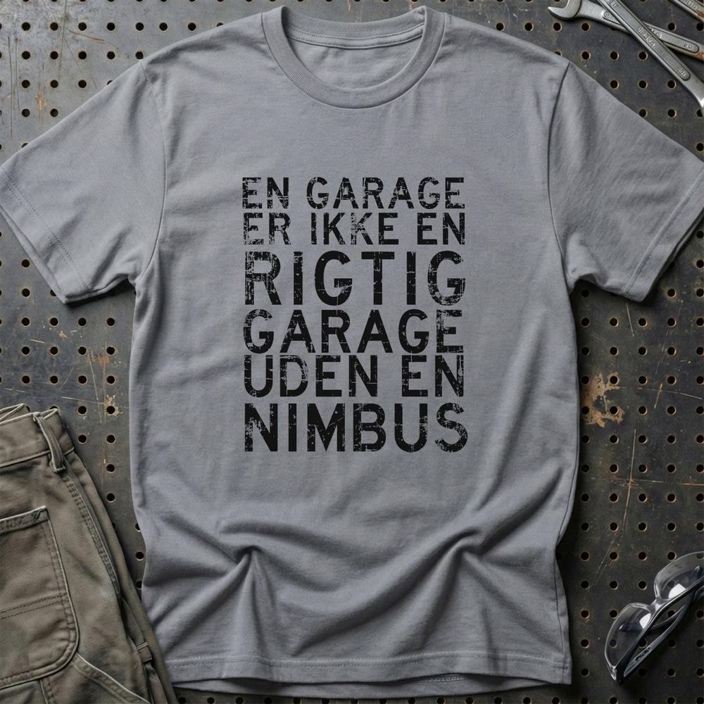 Nimbus En Garage Er Ikke En Rigtig Garage Uden En Nimbus T-Shirt-Beklædning-Nimbus-Grå Sport-S-Garage Culture Shop- garage - man cave - merchandise