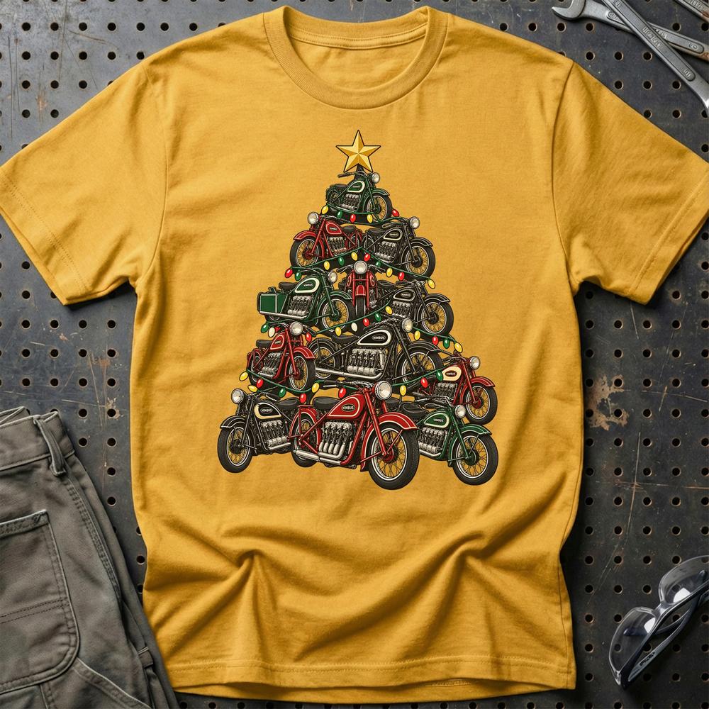 Nimbus Juletræ T-Shirt-Beklædning-Nimbus-Guld-S-Garage Culture Shop- garage - man cave - merchandise