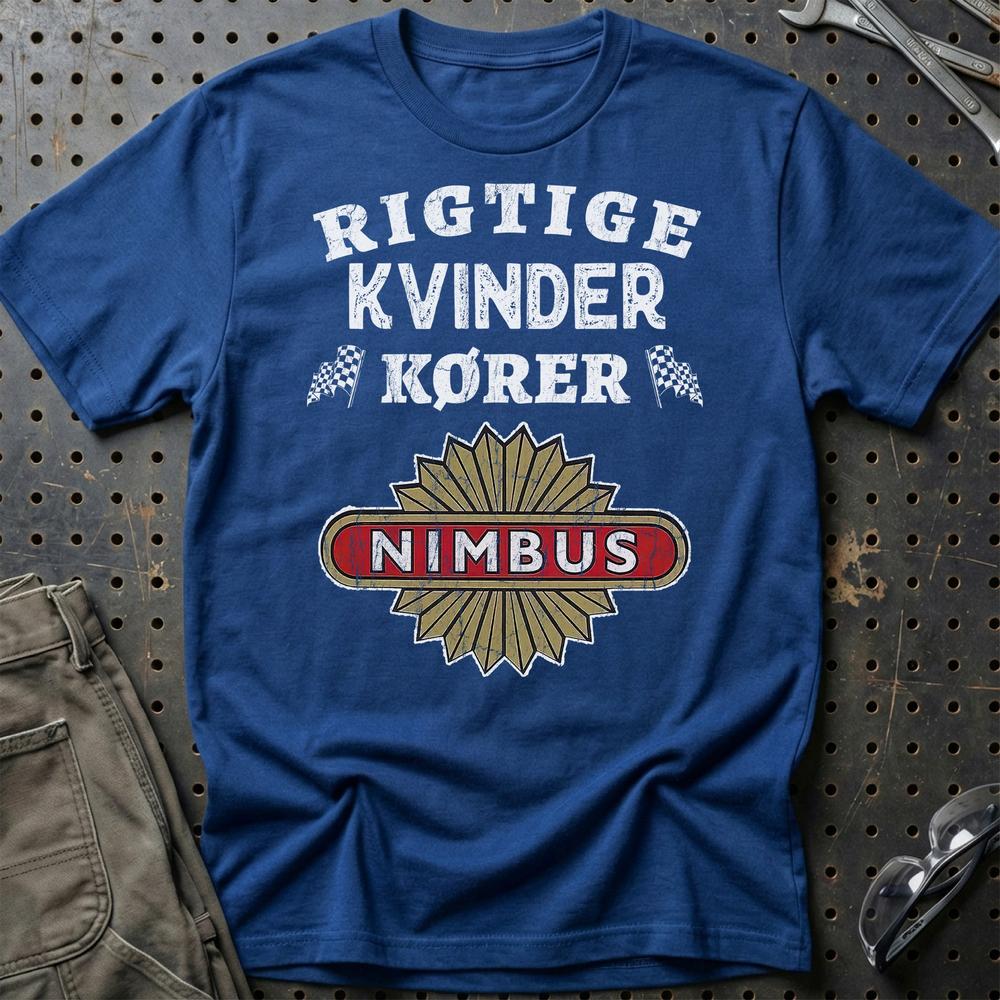 Nimbus Rigtige Kvinder Kører T-Shirt-Beklædning-Nimbus-Blå Royal-S-Garage Culture Shop- garage - man cave - merchandise