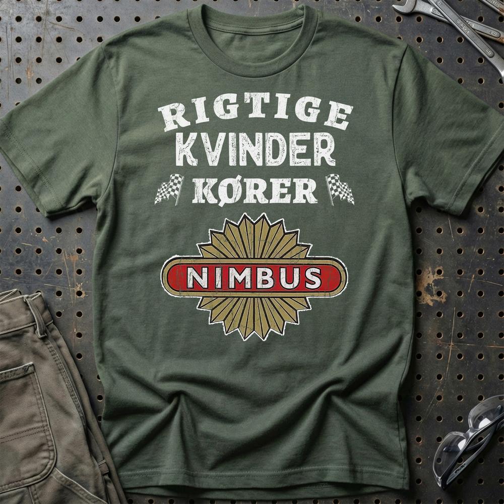 Nimbus Rigtige Kvinder Kører T-Shirt-Beklædning-Nimbus-Grøn Militær-S-Garage Culture Shop- garage - man cave - merchandise