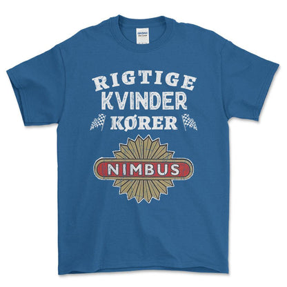 Nimbus Rigtige Kvinder Kører - Unisex T-Shirt , Bomuld-Beklædning-Nimbus-Blå Royal-S-Forside-Garage Culture Shop- garage - man cave - merchandise