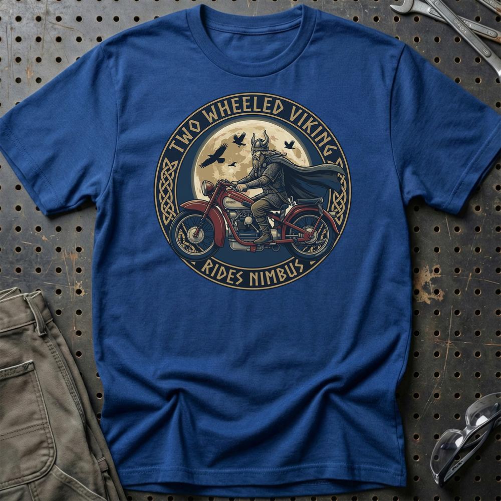Nimbus Two Wheeled Viking Rides Nimbus T-Shirt-Beklædning-Nimbus-Blå Royal-S-Garage Culture Shop- garage - man cave - merchandise