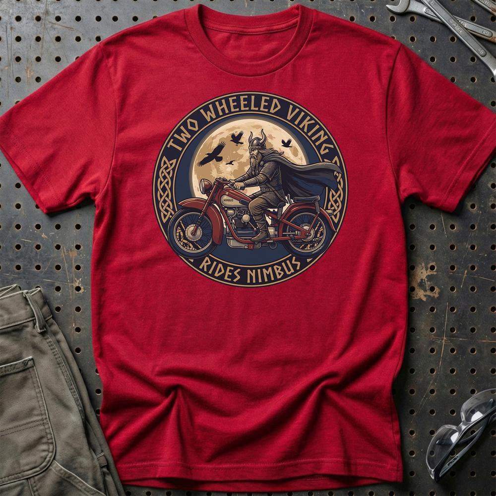 Nimbus Two Wheeled Viking Rides Nimbus T-Shirt-Beklædning-Nimbus-Rød-S-Garage Culture Shop- garage - man cave - merchandise