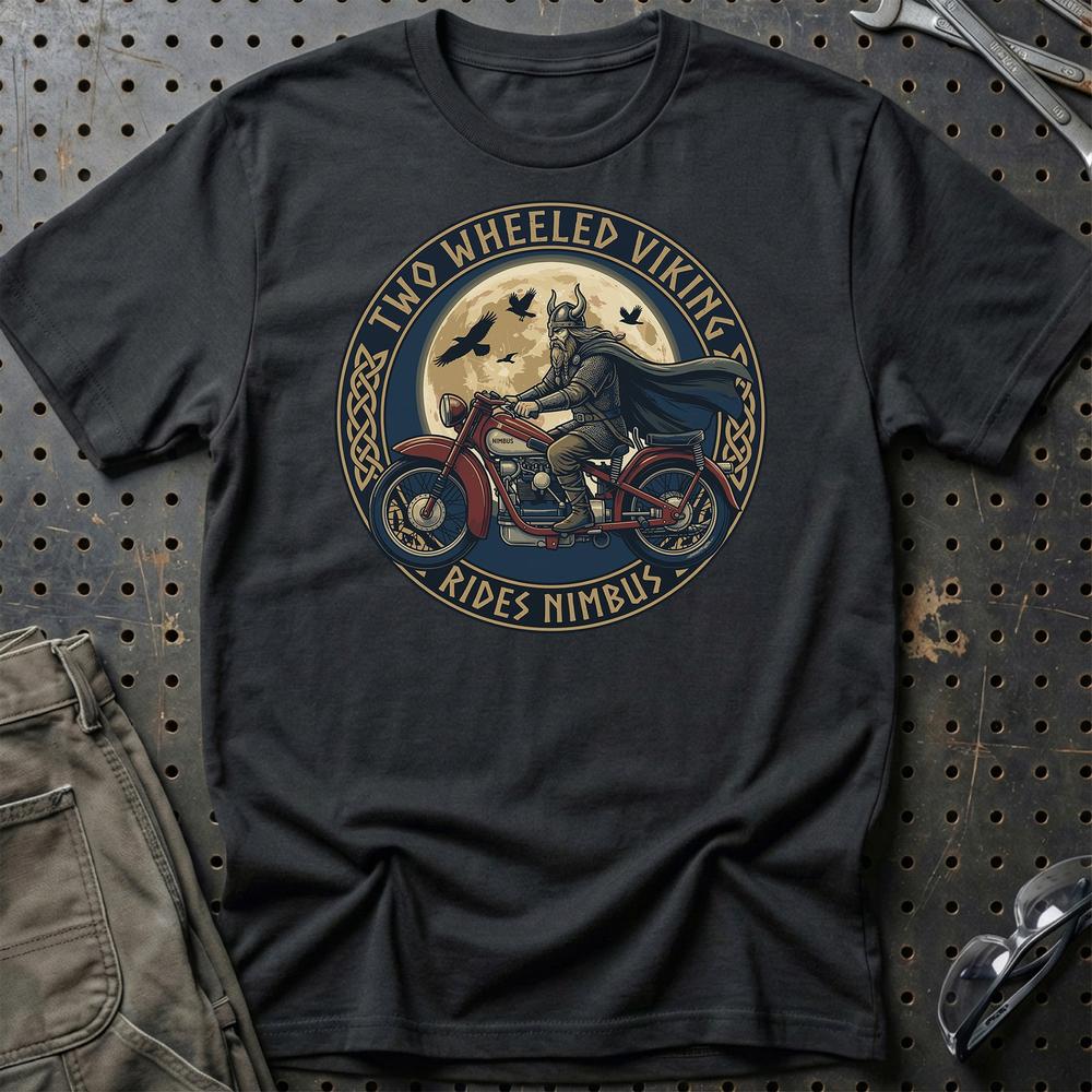 Nimbus Two Wheeled Viking Rides Nimbus T-Shirt-Beklædning-Nimbus-Sort-S-Garage Culture Shop- garage - man cave - merchandise