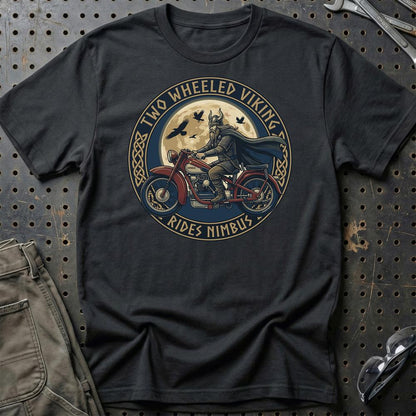 Nimbus Two Wheeled Viking Rides Nimbus - Unisex T-Shirt , Bomuld-Beklædning-Nimbus-Sort-S-Garage Culture Shop- garage - man cave - merchandise