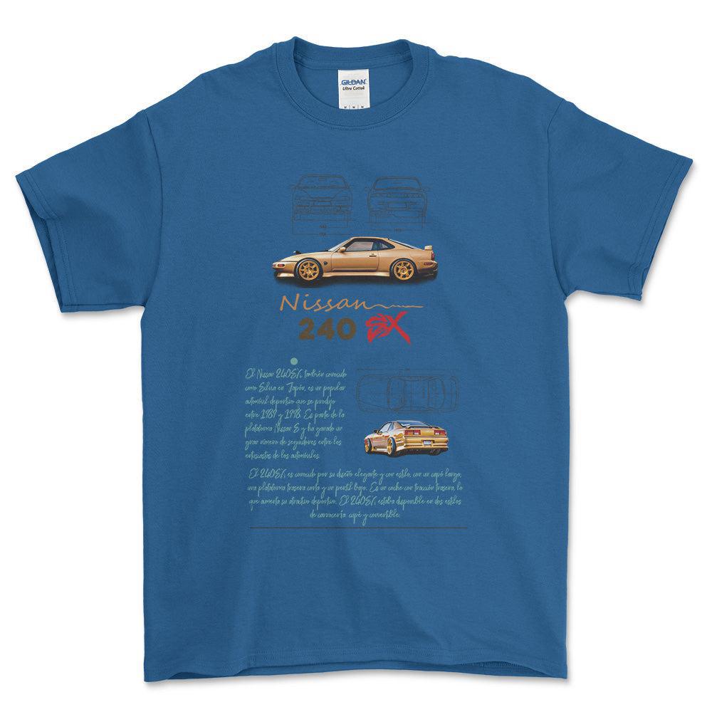 Nissan 240 - Unisex T-Shirt , Bomuld-Beklædning-Nissan-Blå Royal-S-Forside-Garage Culture Shop- garage - man cave - merchandise