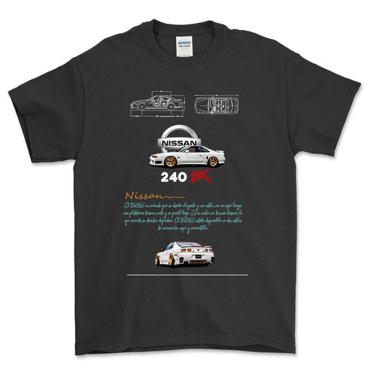 Nissan 240 - Unisex T-Shirt , Bomuld-Beklædning-Nissan-Sort-S-Forside-Garage Culture Shop- garage - man cave - merchandise