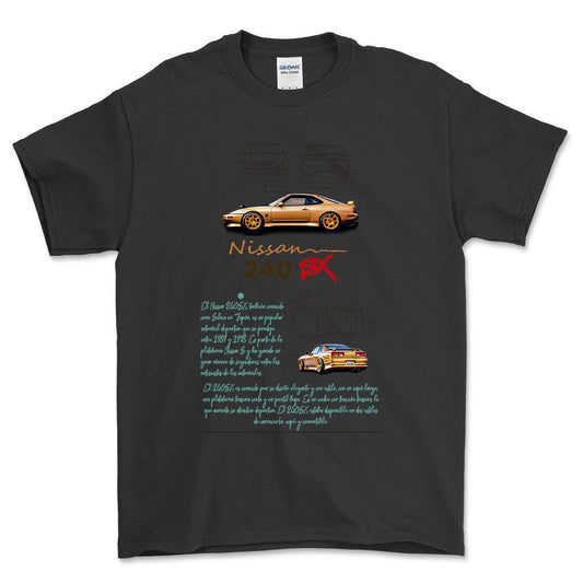 Nissan 240 - Unisex T-Shirt , Bomuld-Beklædning-Nissan-Sort-S-Forside-Garage Culture Shop- garage - man cave - merchandise
